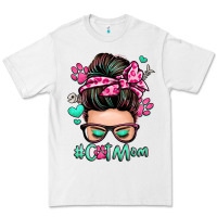 White cat mom messy bun Premium Tee - Zillion Design Studio