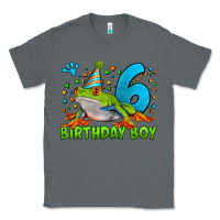 Charcoal Heather birthday boy frog age 6 Classic Tee - LillyAllenDesigns