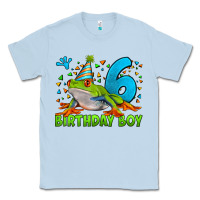Dusty Blue birthday boy frog age 6 Classic Tee - LillyAllenDesigns