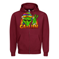 Burgundy Gaylien LGBTQ Pride Zipper Hoodie - BundleAndBundleShop
