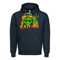 Navy Gaylien LGBTQ Pride Zipper Hoodie - BundleAndBundleShop