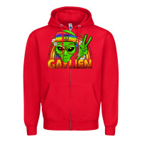 Red Gaylien LGBTQ Pride Zipper Hoodie - BundleAndBundleShop