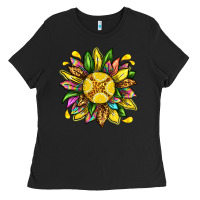 Black lemon sunflower Ladies Tee - texasbilliewilder