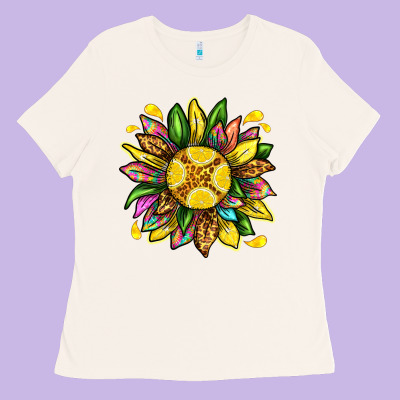 Lemon Sunflower Ladies Tee Designed By Texasbilliewilder