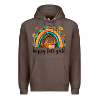 Coffee Happy Fall Y'all Premium Hoodie - texasbilliewilder