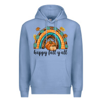 Colony Blue Happy Fall Y'all Premium Hoodie - texasbilliewilder