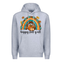 Heather Grey Happy Fall Y'all Premium Hoodie - texasbilliewilder