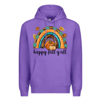 Purple Happy Fall Y'all Premium Hoodie - texasbilliewilder