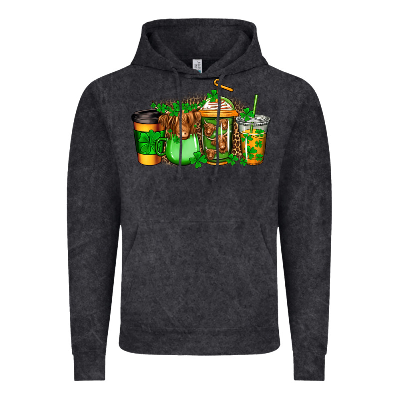Longhaired Cow St Patricks Coffee Vintage Hoodie by Jasminsmagicworld | Teevron