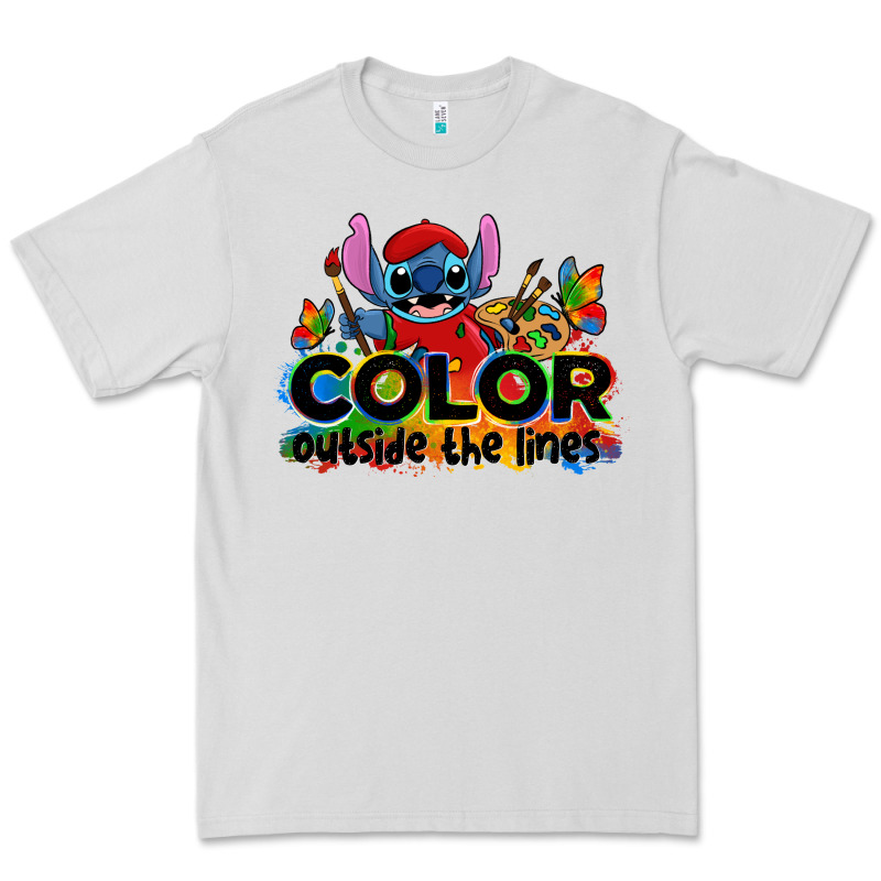 Color Outside The Lines Autism Stitch Premium Tee by Zillion Design Studio | Teevron
