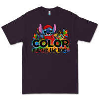 Plum color outside the lines autism stitch Premium Tee - Zillion Design Studio