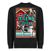 Black Western So Legend Dairy Holstein Cow Heavyweight Sweatshirt - LillyAllenDesigns