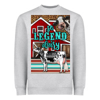 Heather Grey Western So Legend Dairy Holstein Cow Heavyweight Sweatshirt - LillyAllenDesigns