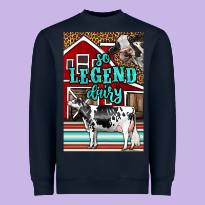 Western So Legend Dairy Holstein Cow Heavyweight Sweatshirt Designed By Lillyallendesigns