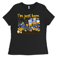 Black i'm just here for the snacks #volleyball brother Ladies Tee - Zillion Design Studio