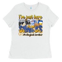 White i'm just here for the snacks #volleyball brother Ladies Tee - Zillion Design Studio