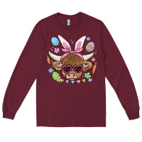 Burgundy easter cow Long Sleeve Tee - MaliasSmallBusiness