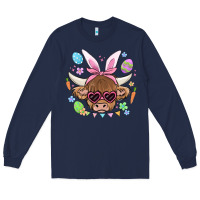 Navy easter cow Long Sleeve Tee - MaliasSmallBusiness