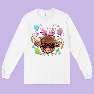 Easter Cow Long Sleeve Tee Designed By Maliassmallbusiness
