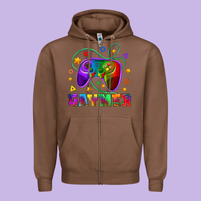 Western Gaymer Zipper Hoodie Designed By Bundleandbundleshop