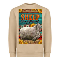 Western Sheep Happens Sunflowers Heavyweight Sweatshirt | Teevron