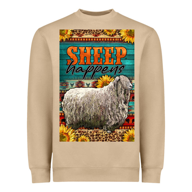 Western Sheep Happens Sunflowers Heavyweight Sweatshirt by LillyAllenDesigns | Teevron