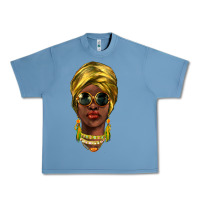 Pebble Blue african woman Urban Heavy Tee - NancyCooperArtShop