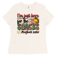 Bone i'm just here for the snacks #softball sister Ladies Tee - Zillion Design Studio