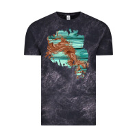Cloud Black wood leather patch Vintage Tee - AdoDesignShop