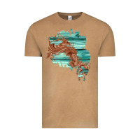 Vintage Camel wood leather patch Vintage Tee - AdoDesignShop