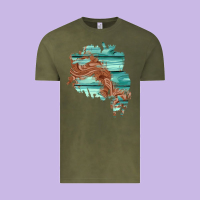 Wood Leather Patch Vintage Tee Designed By Adodesignshop