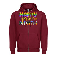 Burgundy Western Happy Pride Month LGBTQ+ Zipper Hoodie - BundleAndBundleShop