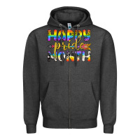 Charcoal Heather Western Happy Pride Month LGBTQ+ Zipper Hoodie - BundleAndBundleShop