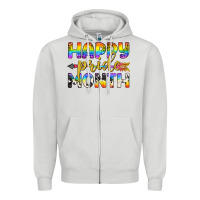 Dove Grey Western Happy Pride Month LGBTQ+ Zipper Hoodie - BundleAndBundleShop