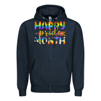 Navy Western Happy Pride Month LGBTQ+ Zipper Hoodie - BundleAndBundleShop