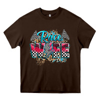 Chocolate Brown race wife Heavy Core Tee - Zillion Design Studio