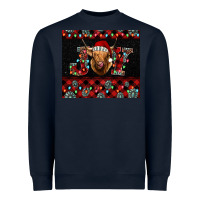 Navy highland cow joy Christmas Heavyweight Sweatshirt - BarkalooDesign