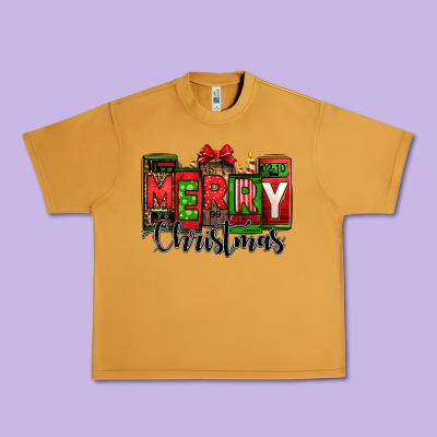 Merry Christmas License Plate Letters Urban Heavy Tee Designed By Jasminsmagicworld