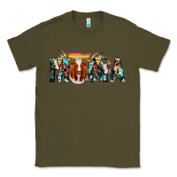 Army Green longhorn mama Classic Tee - AdoDesignShop