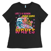 Black lifes a beach make some waves Ladies Tee - texasbilliewilder