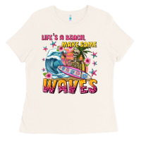 Bone lifes a beach make some waves Ladies Tee - texasbilliewilder