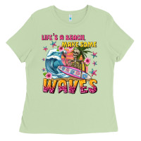 Matcha lifes a beach make some waves Ladies Tee - texasbilliewilder