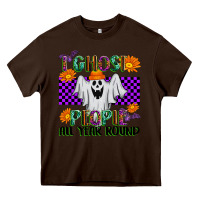 Chocolate Brown I Ghost People All Year Round Heavy Core Tee - texasbilliewilder