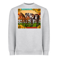 Heather Grey Western Ranch Horses Heavyweight Sweatshirt - LillyAllenDesigns