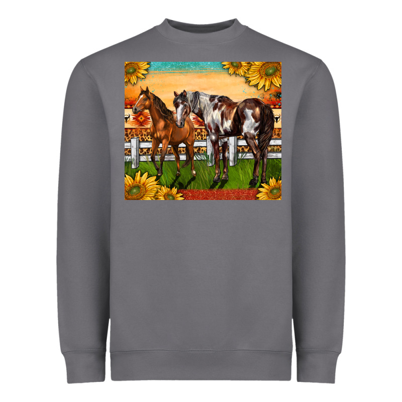 Western Ranch Horses Heavyweight Sweatshirt by LillyAllenDesigns | Teevron