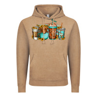 Vintage Coffee longhaired cow coffee cups Vintage Hoodie - Jasminsmagicworld