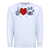 White Peace Love Paws Premium Sweatshirt - Bettercallsaul