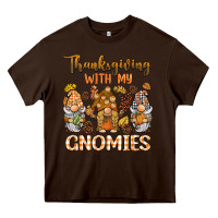 Chocolate Brown thanksgiving with my  gnomies Heavy Core Tee - BarkalooDesign
