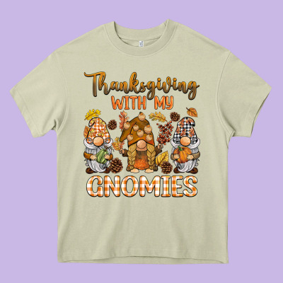 Thanksgiving With My  Gnomies Heavy Core Tee Designed By Barkaloodesign
