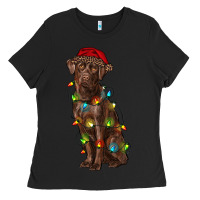 Black Christmas labrador retriever Ladies Tee - RanaPortraitStore